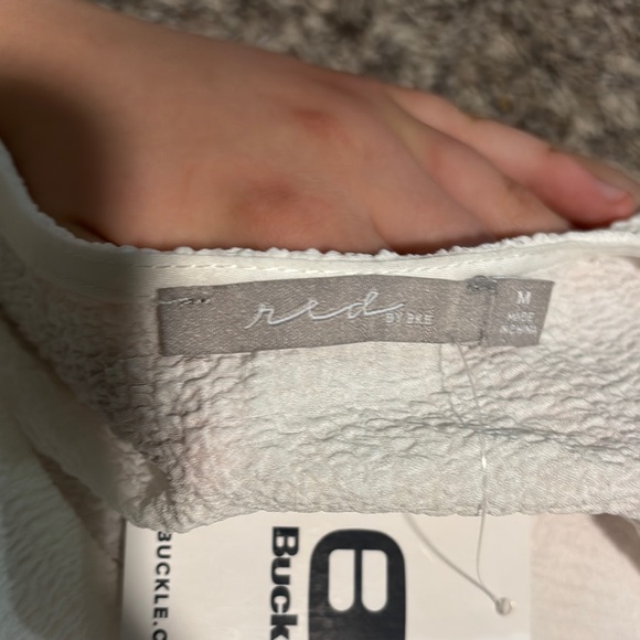 Buckle Cream Wrap Blouse - Picture 3 of 3